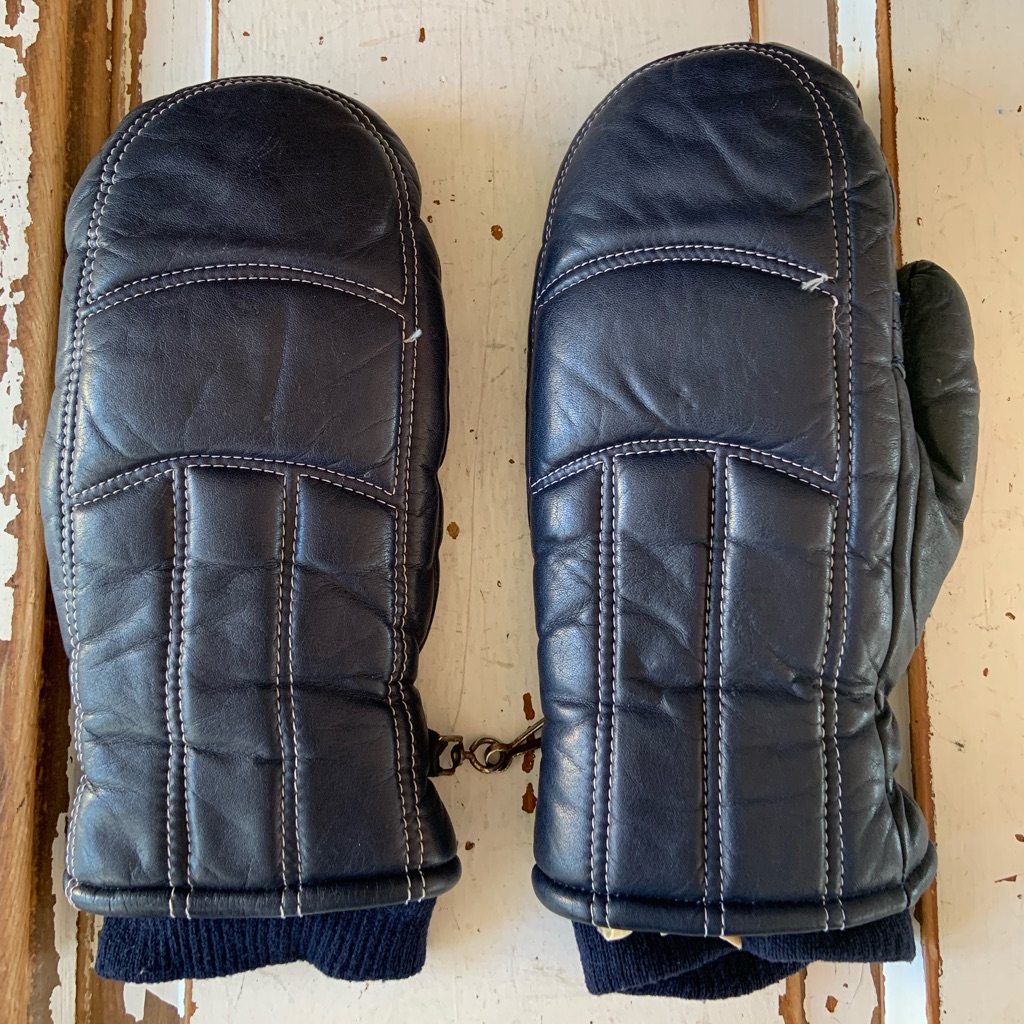 Vintage 80’s Leather Mittens Made In Japan